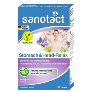SANOTACT STOMACH & HEAD-RELAX FOOD SUPPLEMENT 30 FILM-COATED TABLETS